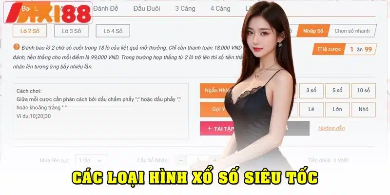 Hình ảnh các loại vé số siêu tốc đa dạng